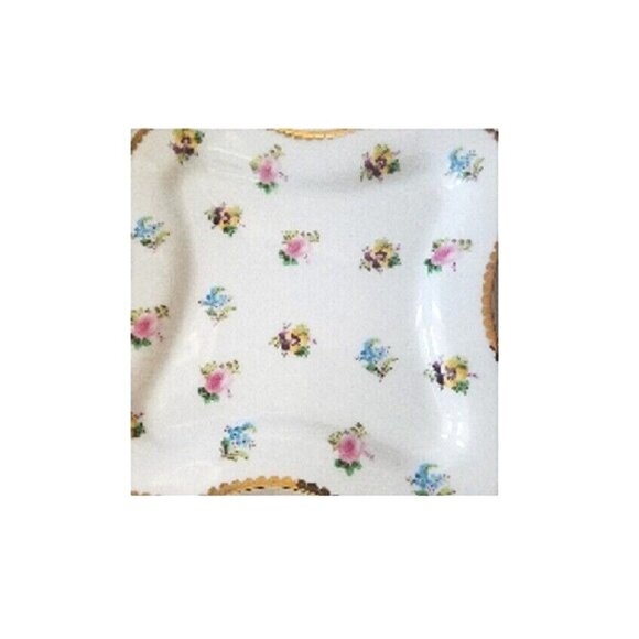 Rosebud I. GODINGER & CO Square Scallop Plate 6 " Bread Dessert Discontinued - Picture 3 of 5